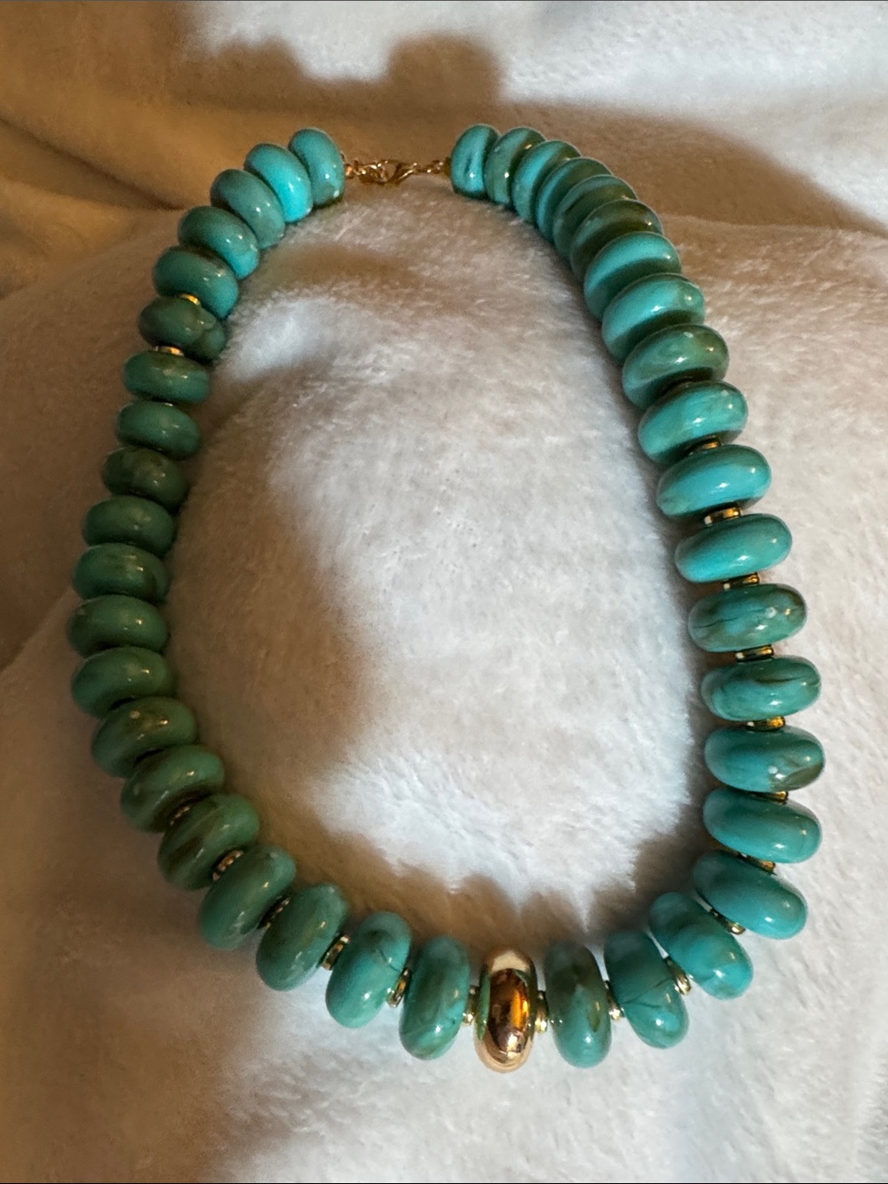 Turquoise Bead Statement Necklace - Women Jewelry - Picture 3 of 4